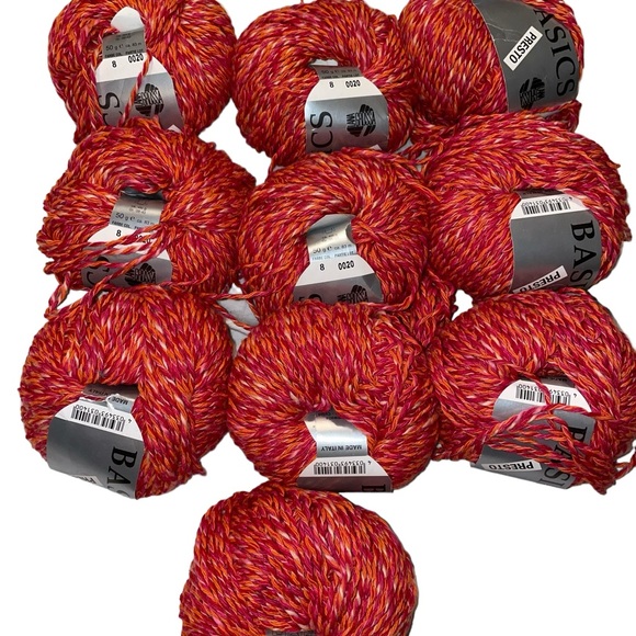 Lana Grossa Presto Basics Worsted Cotton Blend Yarn Twist 8 Red Orange Purple - Picture 11 of 11